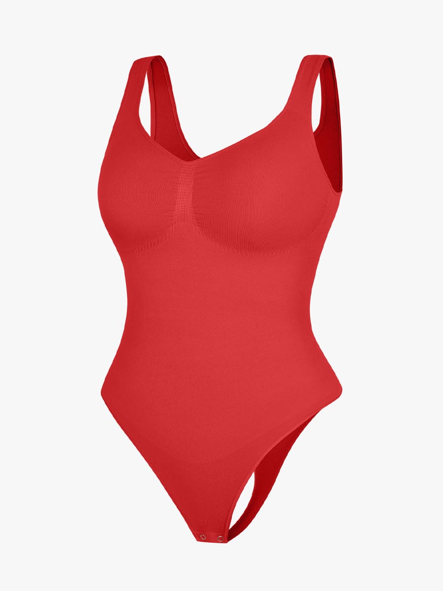 Seamless Bust Support Waist and Abdomen Control Thong Bodysuit
