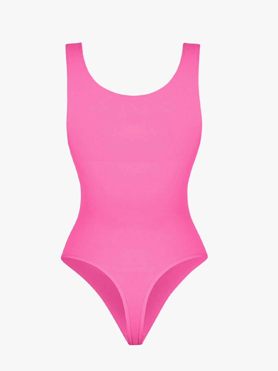 Seamless Bust Support Waist and Abdomen Control Thong Bodysuit