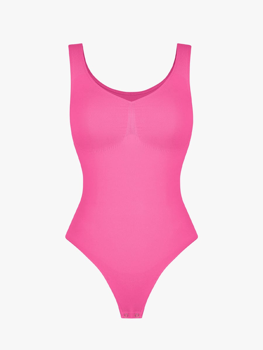 Seamless Bust Support Waist and Abdomen Control Thong Bodysuit