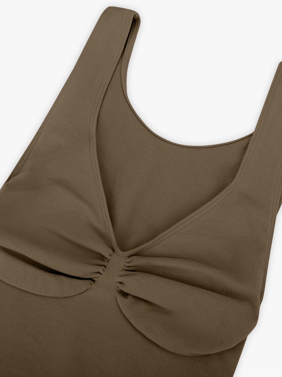 Seamless Bust Support Waist and Abdomen Control Thong Bodysuit