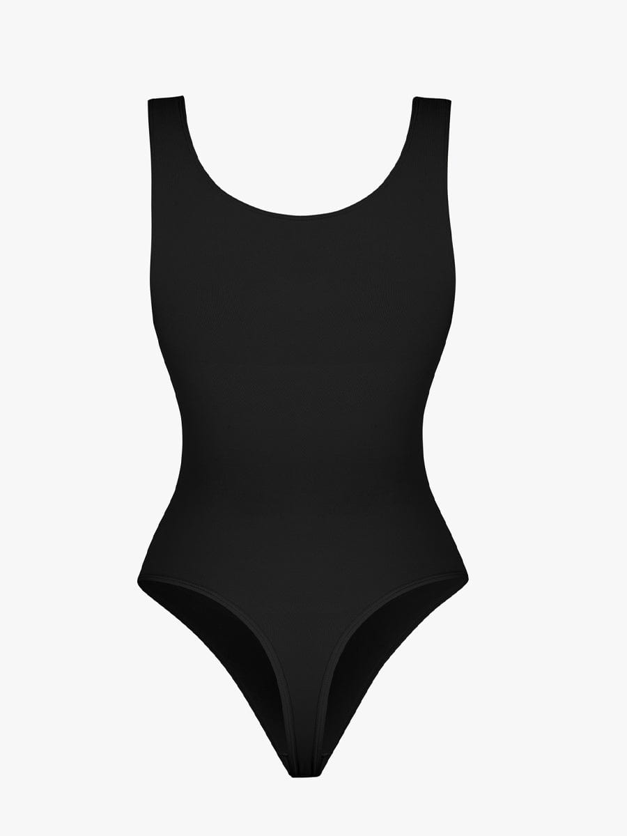Seamless Bust Support Waist and Abdomen Control Thong Bodysuit
