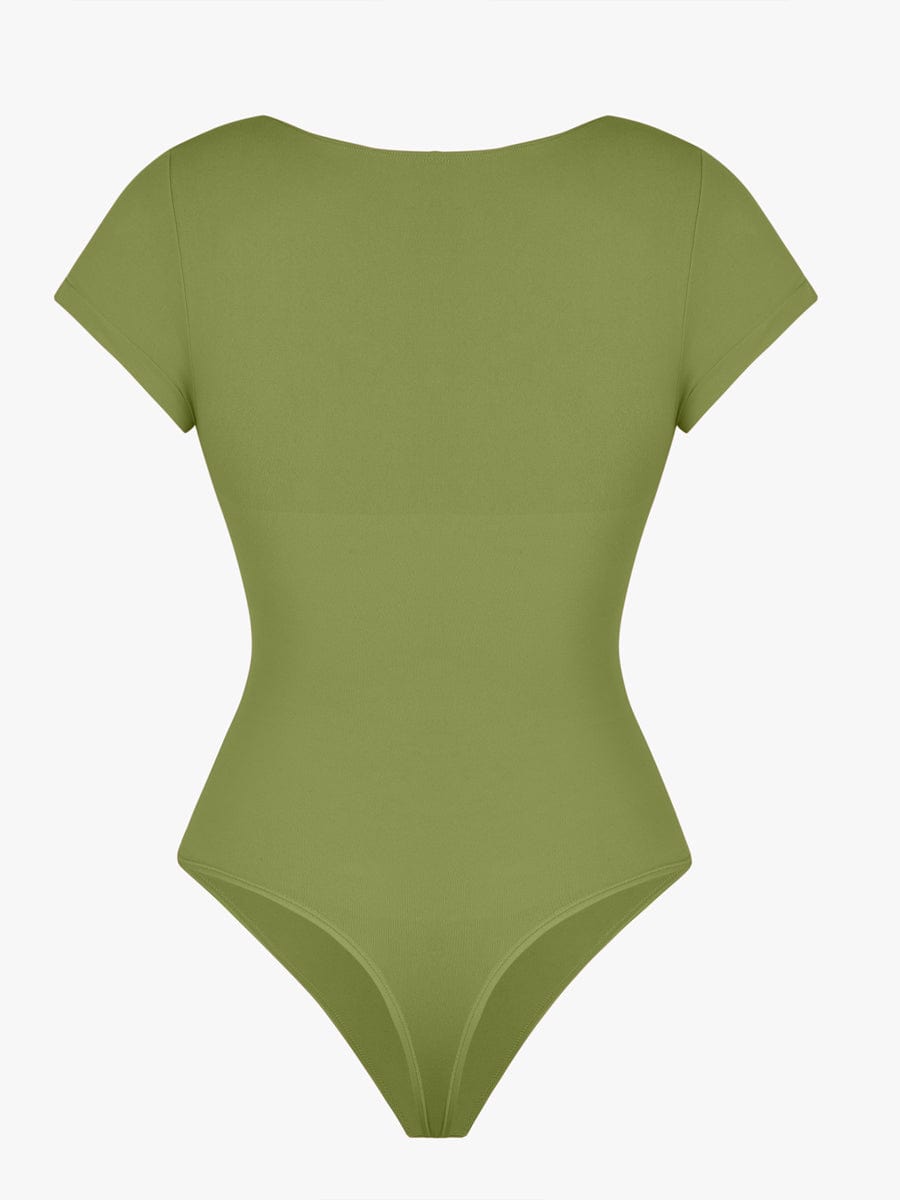 Seamless Bust Support Waist & Abdomen Shaping Thong Bodysuit