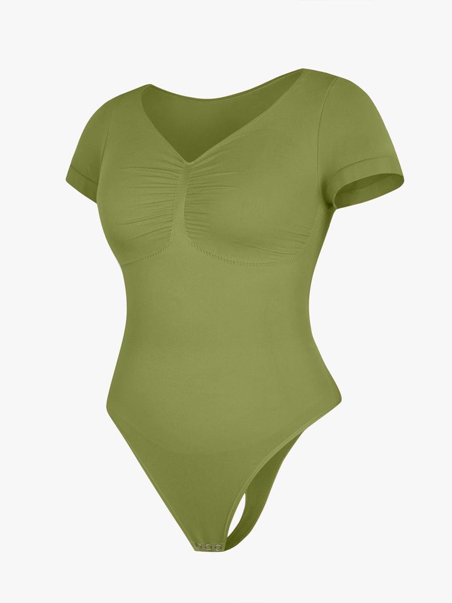 Seamless Bust Support Waist & Abdomen Shaping Thong Bodysuit