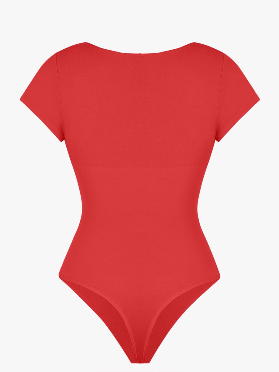 Seamless Bust Support Waist & Abdomen Shaping Thong Bodysuit