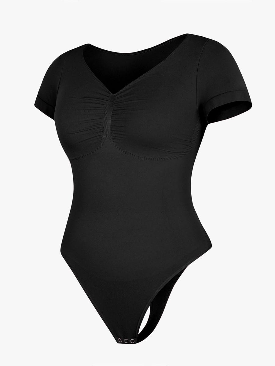 Seamless Bust Support Waist & Abdomen Shaping Thong Bodysuit