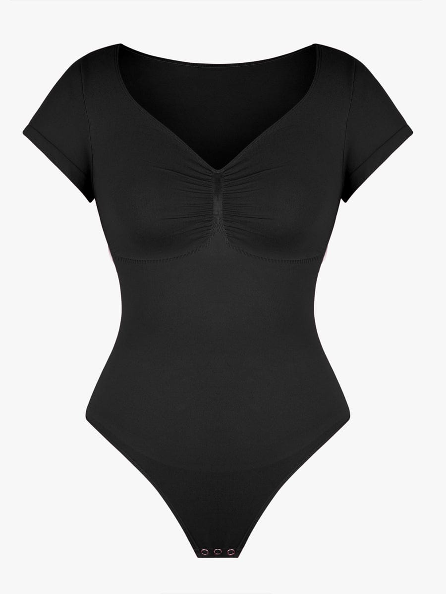 Seamless Bust Support Waist & Abdomen Shaping Thong Bodysuit