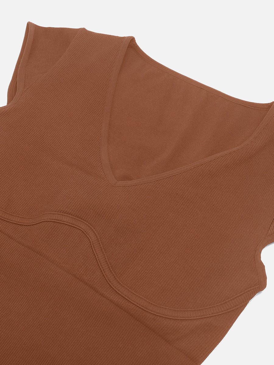 Seamless Deep V Waist and Abdomen Shaping Thong Bodysuit