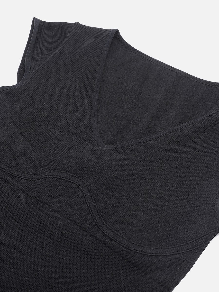 Seamless Deep V Waist and Abdomen Shaping Thong Bodysuit