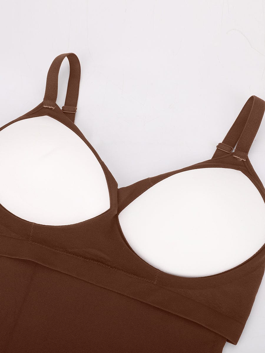 Seamless Built-in Bra Waist and Tummy Control Thong Bodysuit