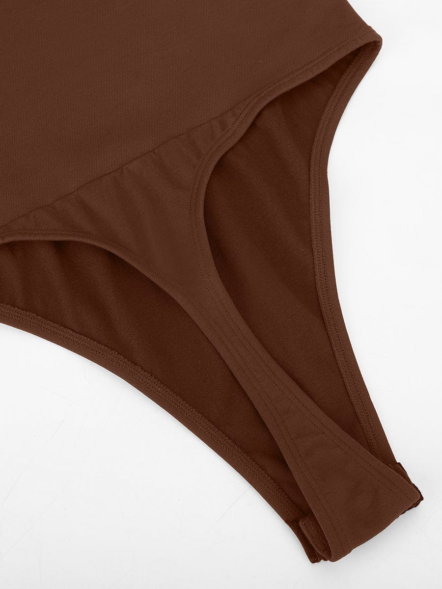 Seamless Built-in Bra Waist and Tummy Control Thong Bodysuit