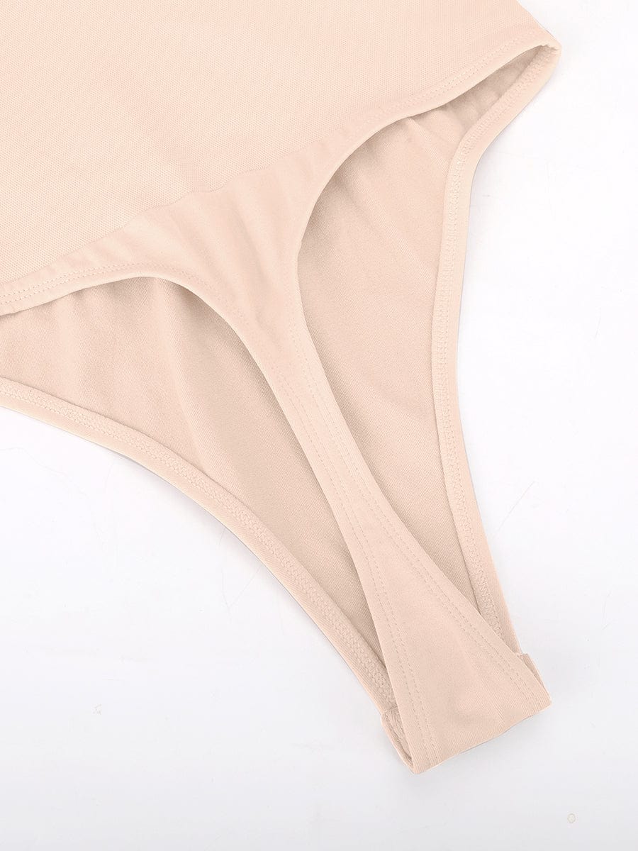 Seamless Built-in Bra Waist and Tummy Control Thong Bodysuit