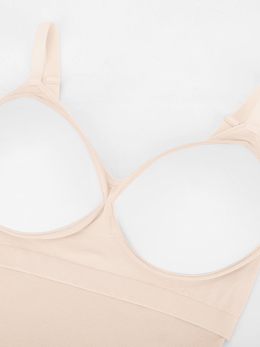 Seamless Built-in Bra Waist and Tummy Control Thong Bodysuit