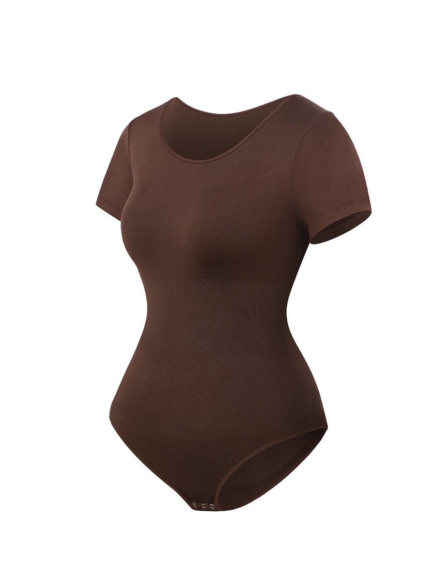 Seamless One-Piece Short-Sleeved Thong Bodysuit