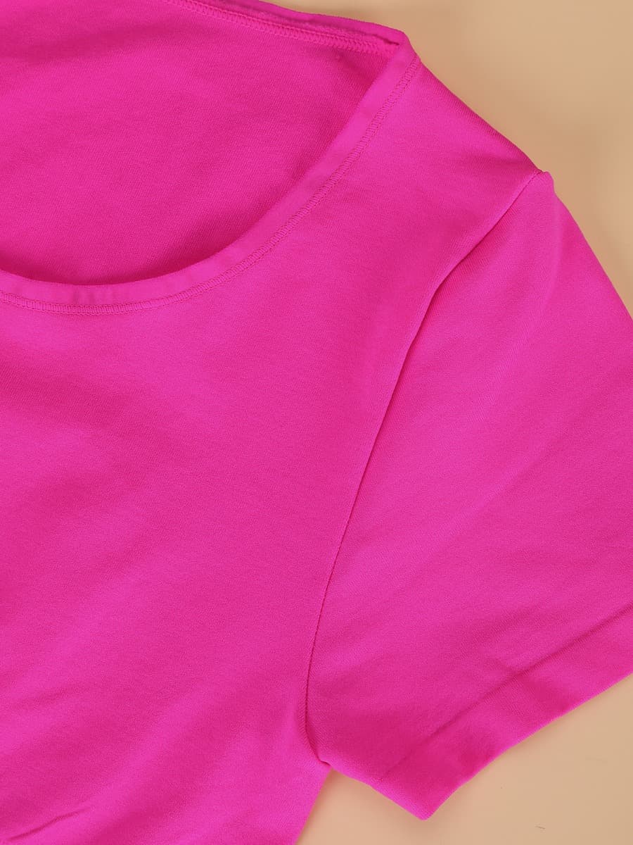 Seamless One-Piece Short-Sleeved Thong Bodysuit
