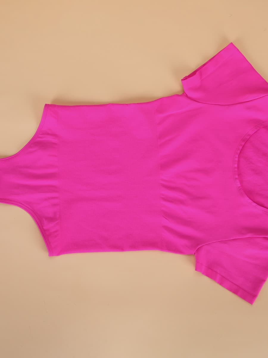 Seamless One-Piece Short-Sleeved Thong Bodysuit