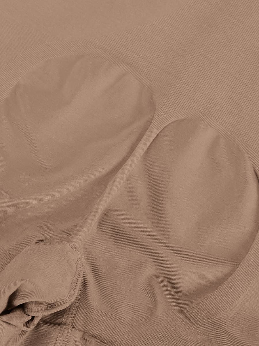 Seamless Open-Bust Abdomen Flattening Mid-Thigh Bodysuit