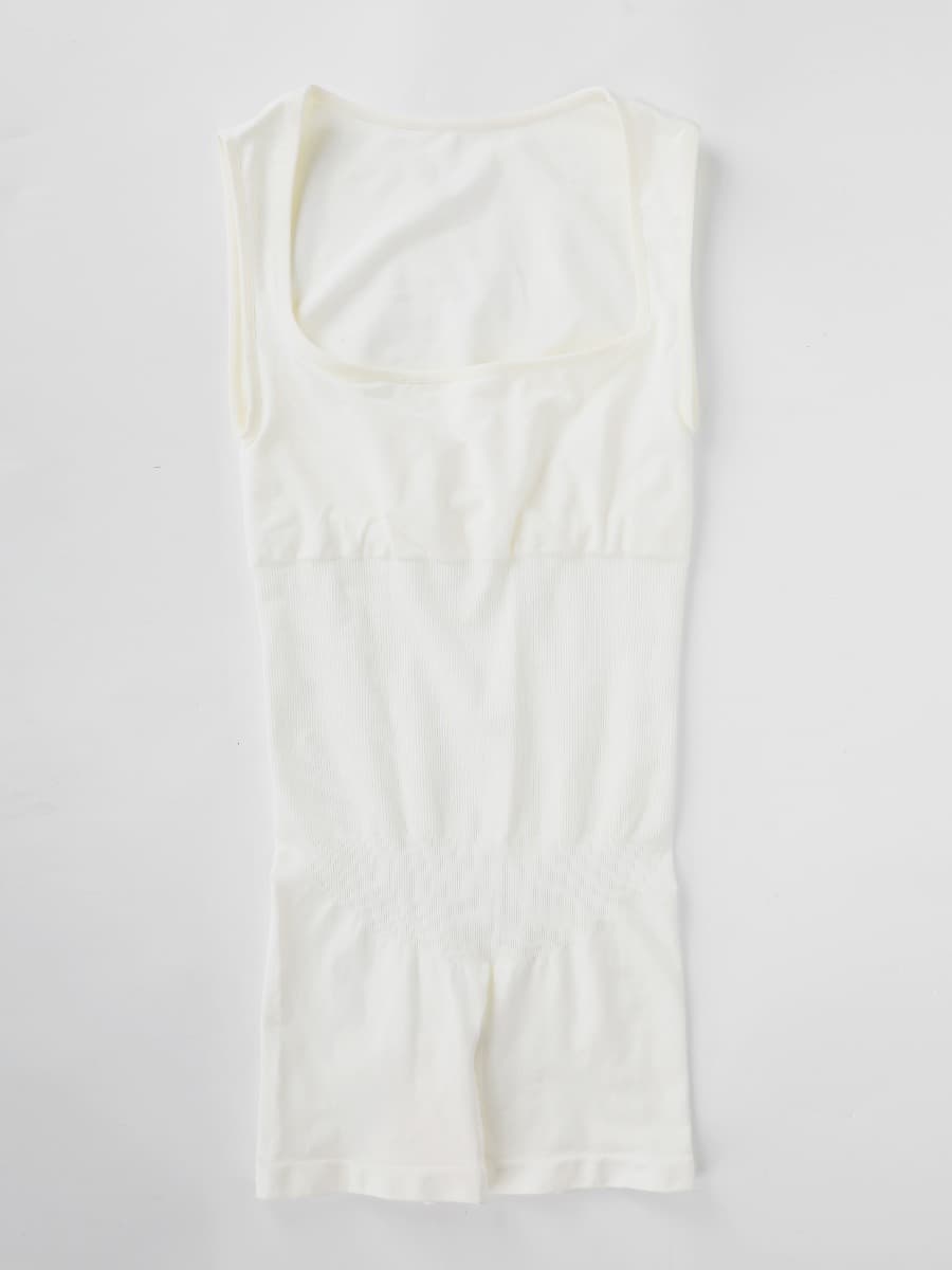 🌿 Eco-friendly Seamless Square Neck Waist and Belly Shaping Jumpsuit