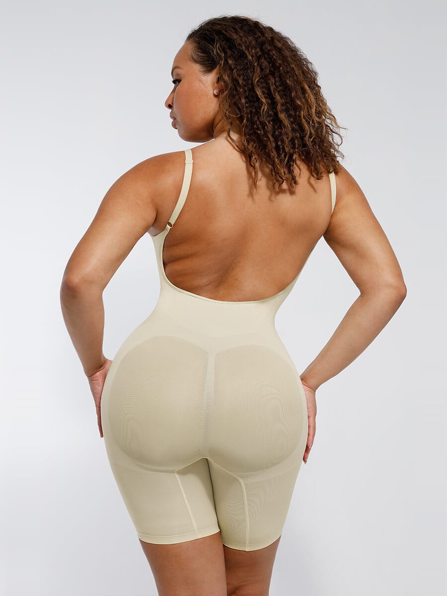 Seamless Scultp Covered Open-Back Boxer With Covered Chest