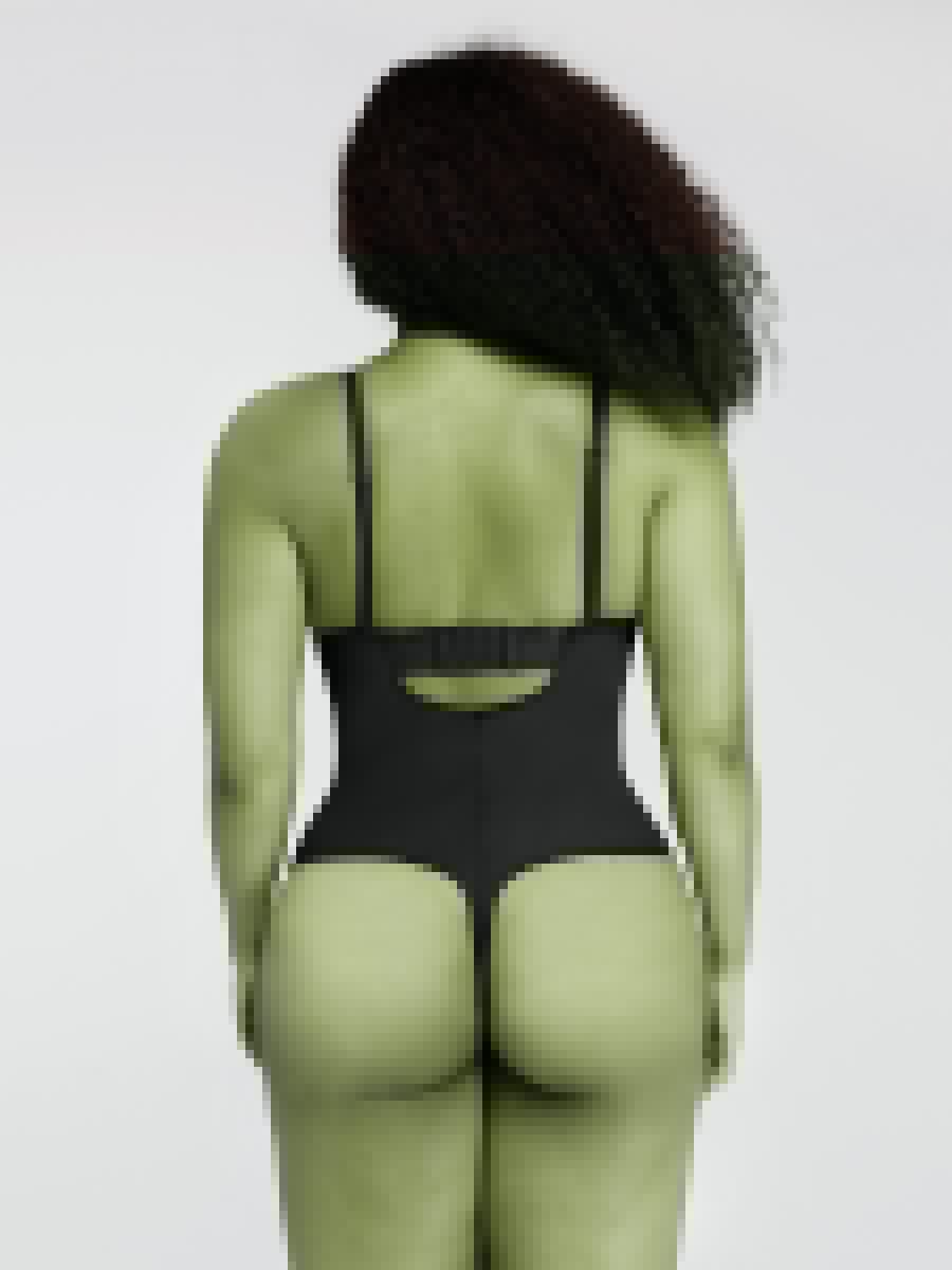 One-Piece Underwire Strap Removable Waist And Abdomen Shaping Thong Bodysuit