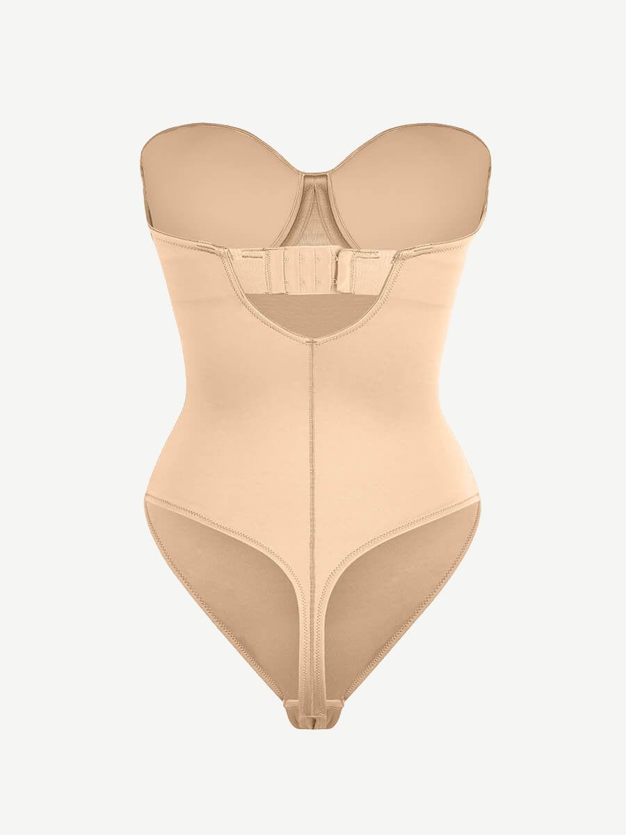 One-Piece Underwire Strap Removable Waist And Abdomen Shaping Thong Bodysuit
