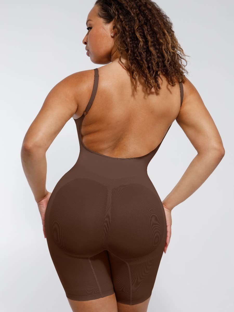 Seamless Scultp Covered Open-Back Boxer With Covered Chest