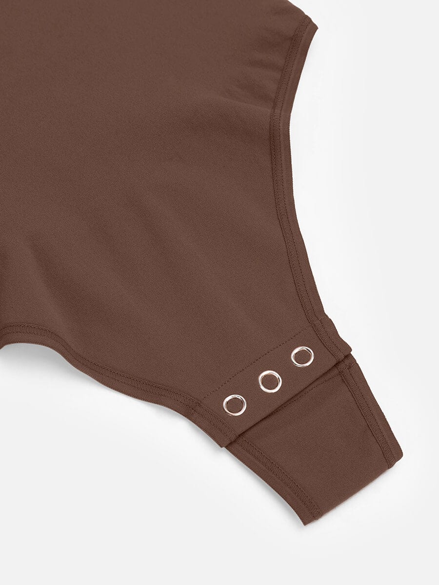 Seamless Long Sleeve Chest Support Tummy Control Thong Bodysuit