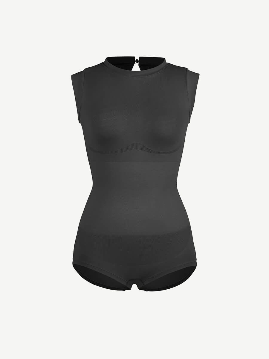 Seamless Cap Sleeve Waist and Abdomen Shaping Shapewear Bodysuit