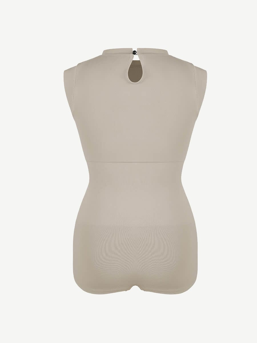 Seamless Cap Sleeve Waist and Abdomen Shaping Shapewear Bodysuit