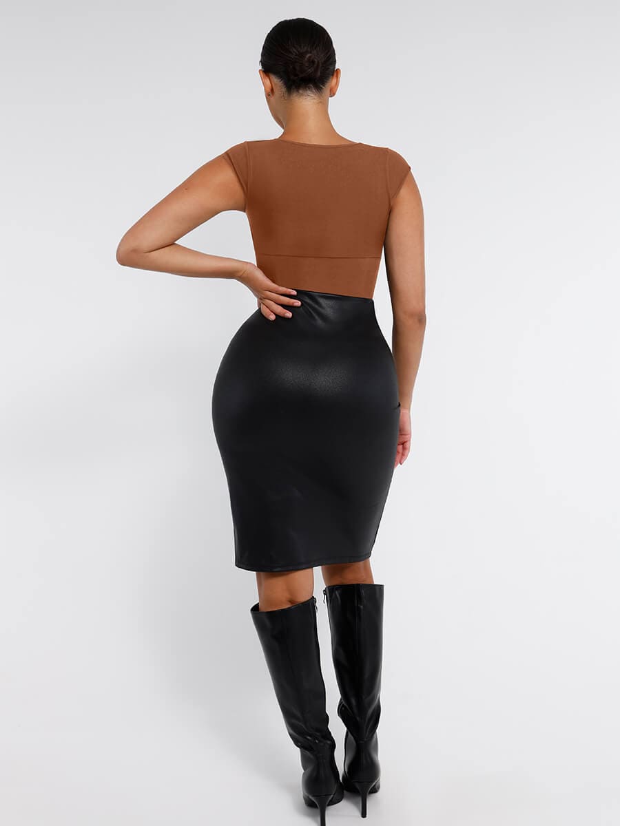 Seamless Deep V Waist and Abdomen Shaping Thong Bodysuit