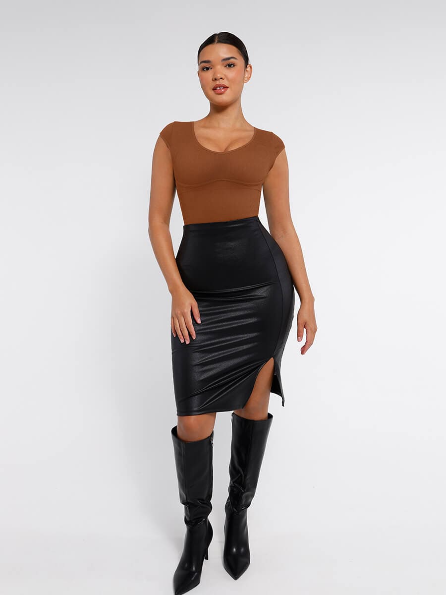 Seamless Deep V Waist and Abdomen Shaping Thong Bodysuit