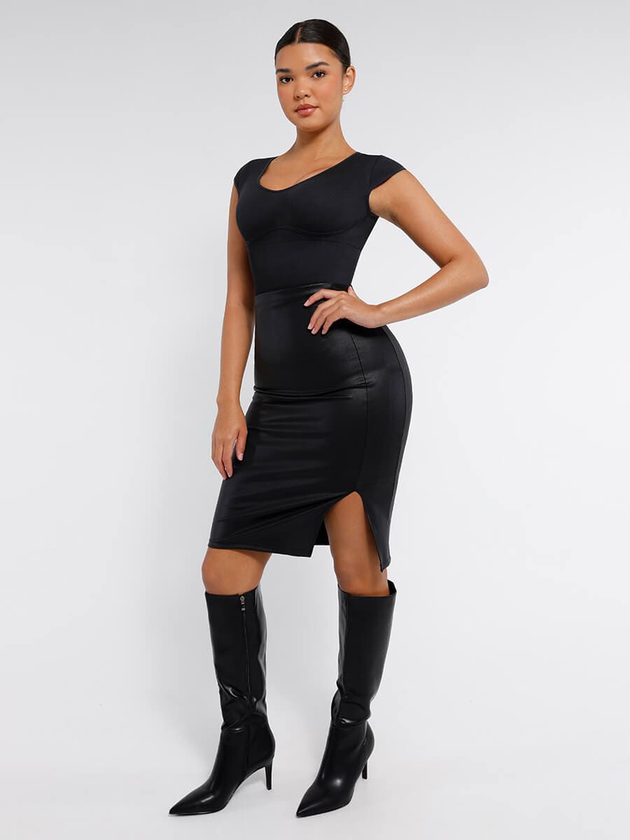 Seamless Deep V Waist and Abdomen Shaping Thong Bodysuit