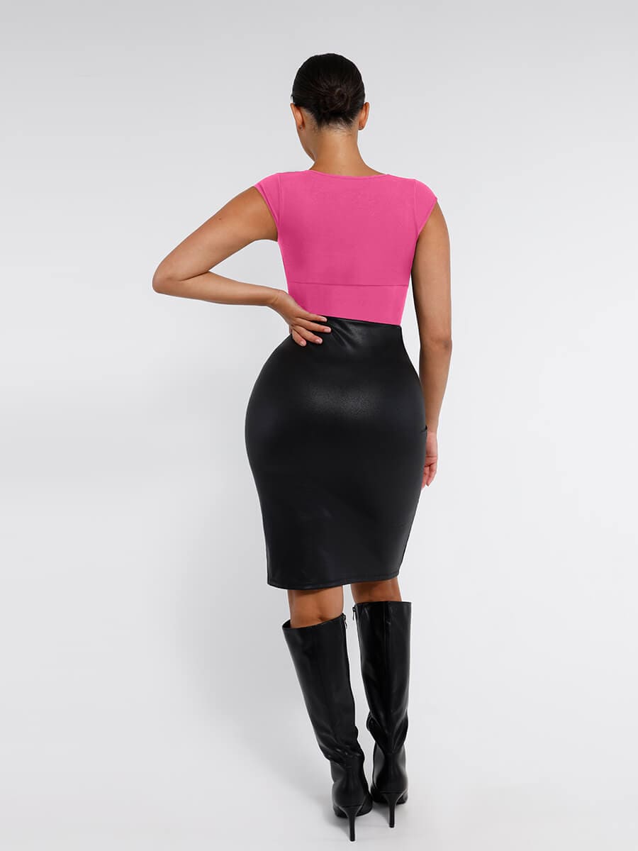 Seamless Deep V Waist and Abdomen Shaping Thong Bodysuit