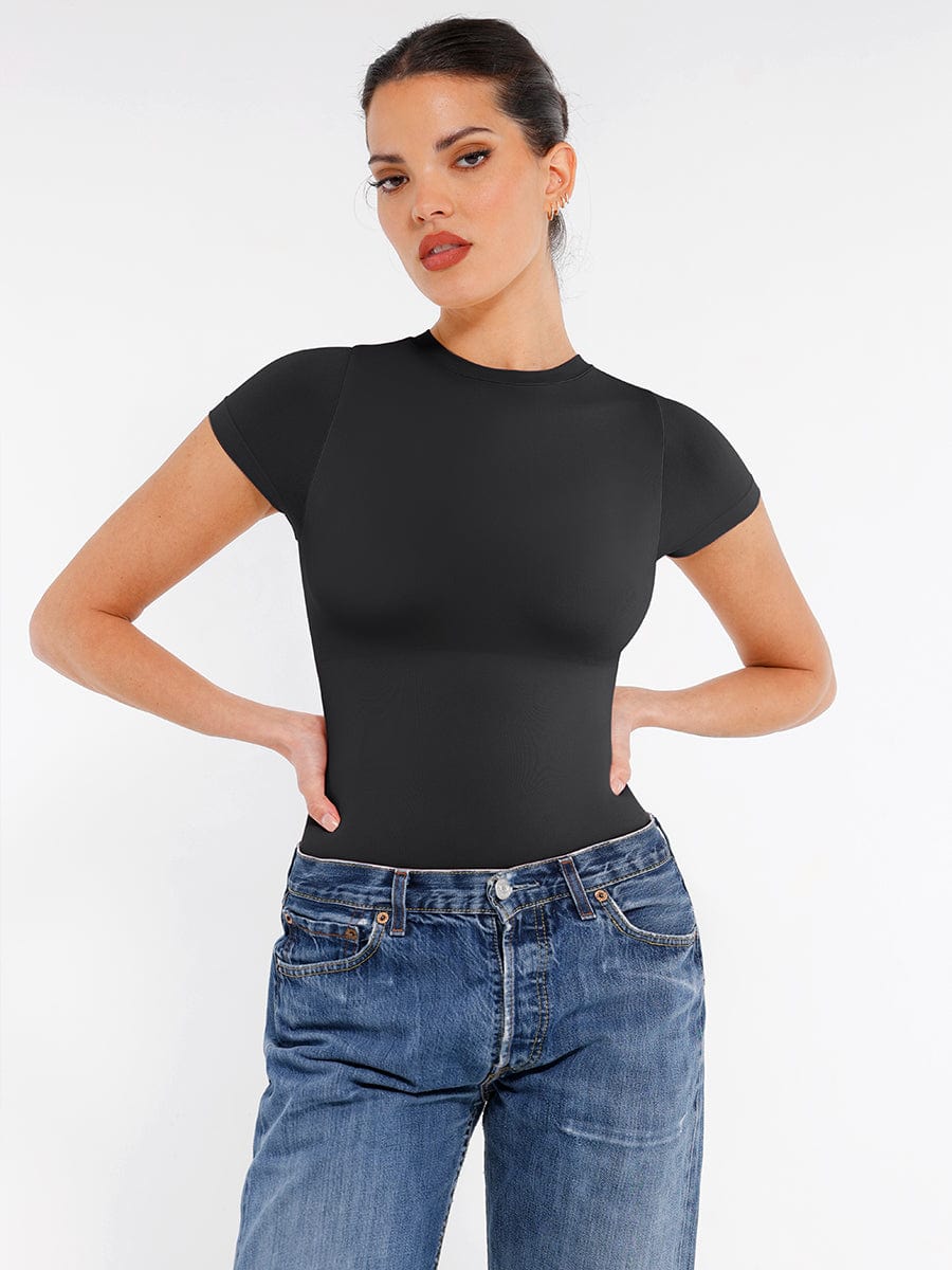 Seamless Short Sleeve Waist and abdomen Shaping Hip briefs Bodysuit