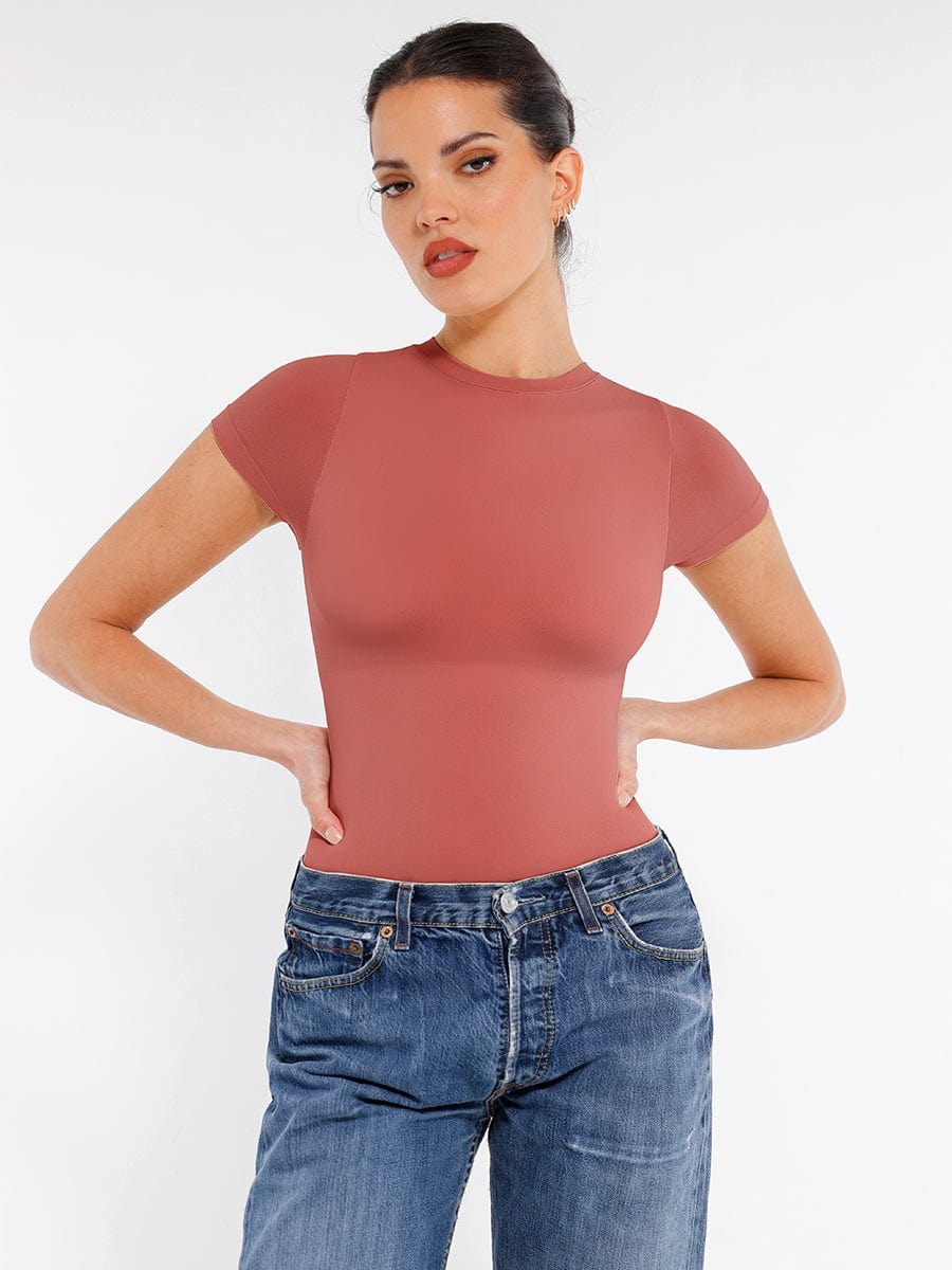 Seamless Short Sleeve Waist and abdomen Shaping Hip briefs Bodysuit