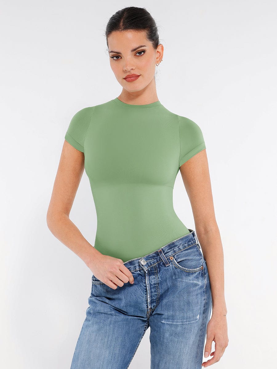 Seamless Short Sleeve Waist and abdomen Shaping Hip briefs Bodysuit