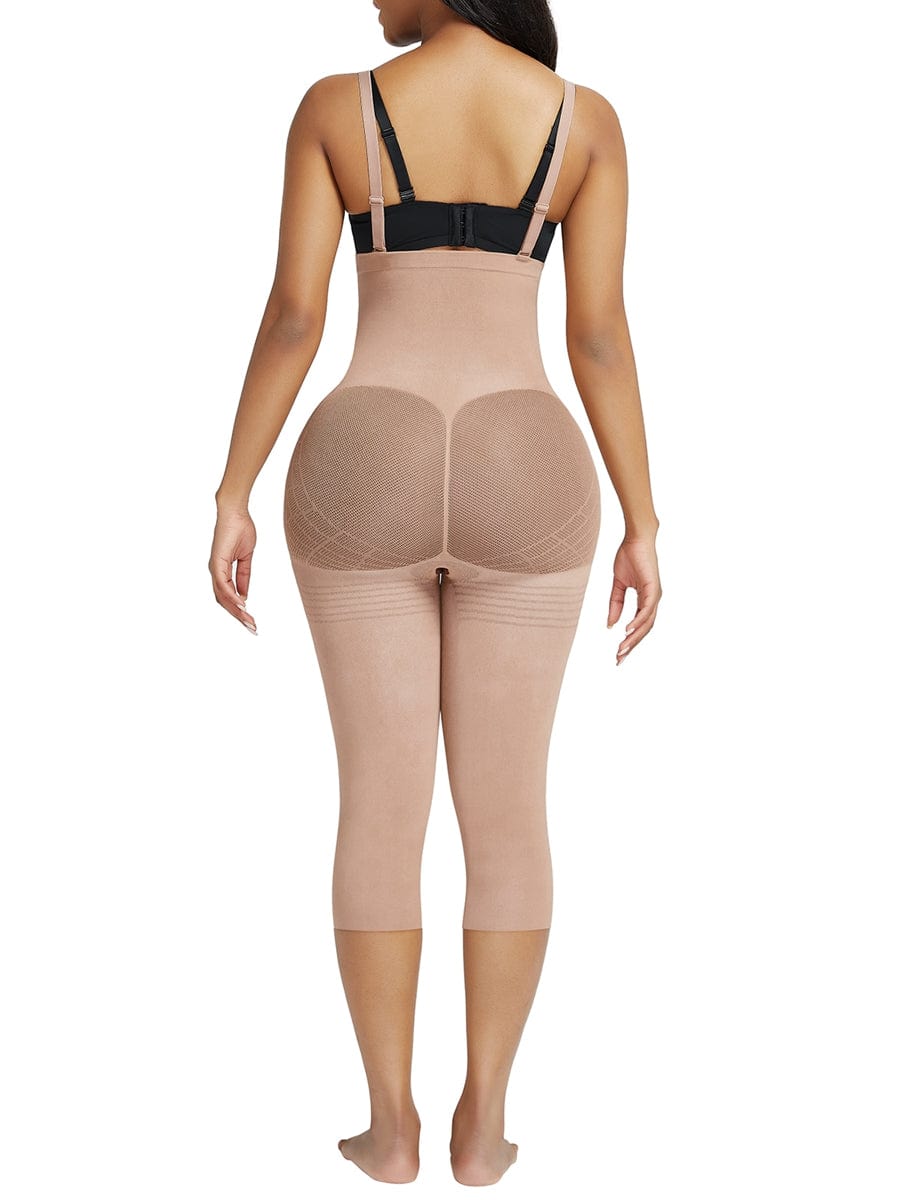 Black Plus Size Full Body Shaper With Open Crotch Smooth Silhouette