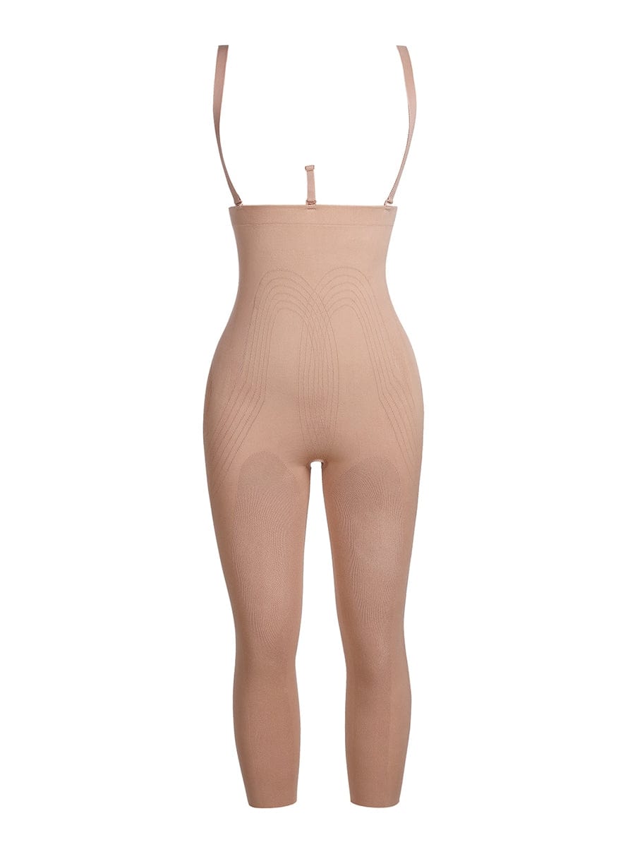 Black Plus Size Full Body Shaper With Open Crotch Smooth Silhouette
