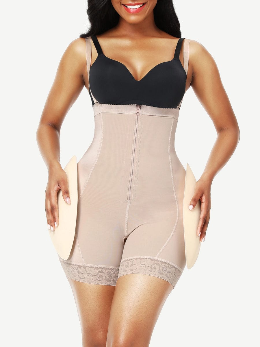 Butt Lifter High Waist Lace Removable Pads Firm Compression