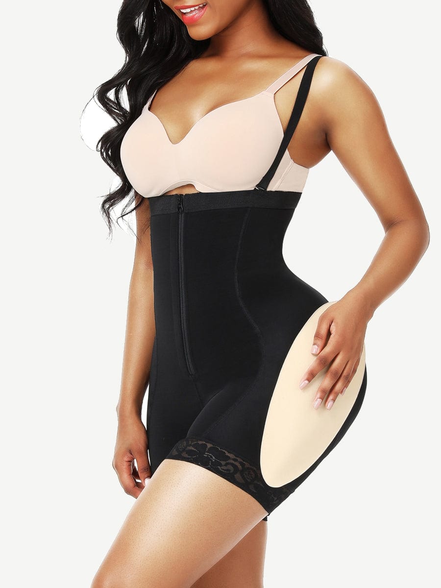 Butt Lifter High Waist Lace Removable Pads Firm Compression