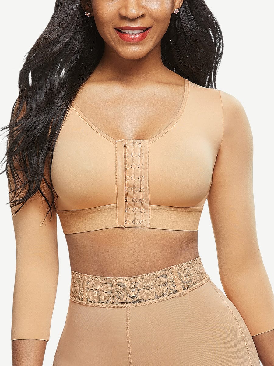 Post-surgical Crop Shapewear 3-Row Hooks Plus Size Instantly Slims