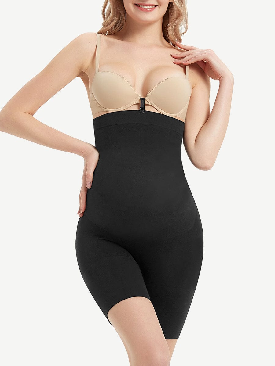 Amazing Black Seamless Solid Color Maternity Panty Soft-Touch