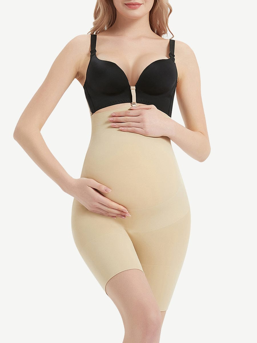Amazing Black Seamless Solid Color Maternity Panty Soft-Touch
