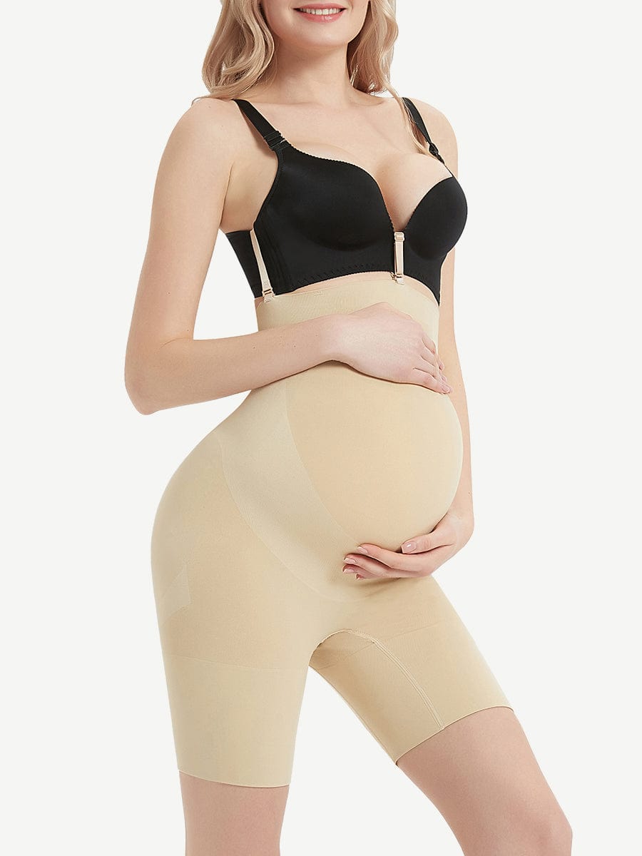 Amazing Black Seamless Solid Color Maternity Panty Soft-Touch