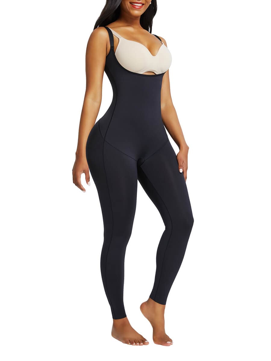 Free Cut Design Full Body Shaper Open Bust Adjustable Straps Hourglass Figure