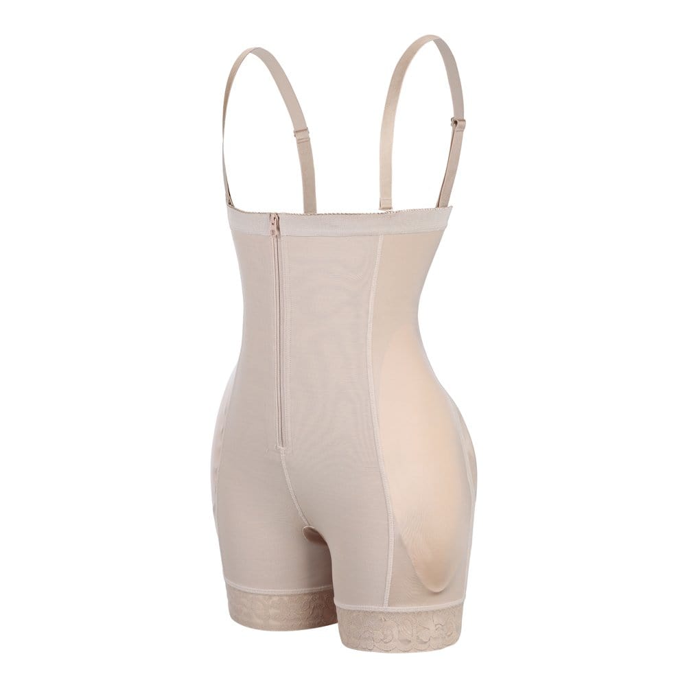 Butt Lifter High Waist Lace Removable Pads Firm Compression