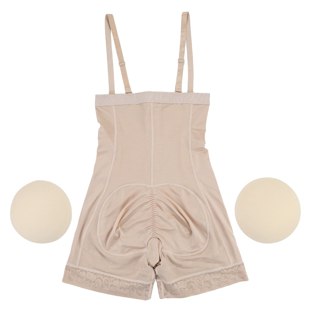 Butt Lifter High Waist Lace Removable Pads Firm Compression