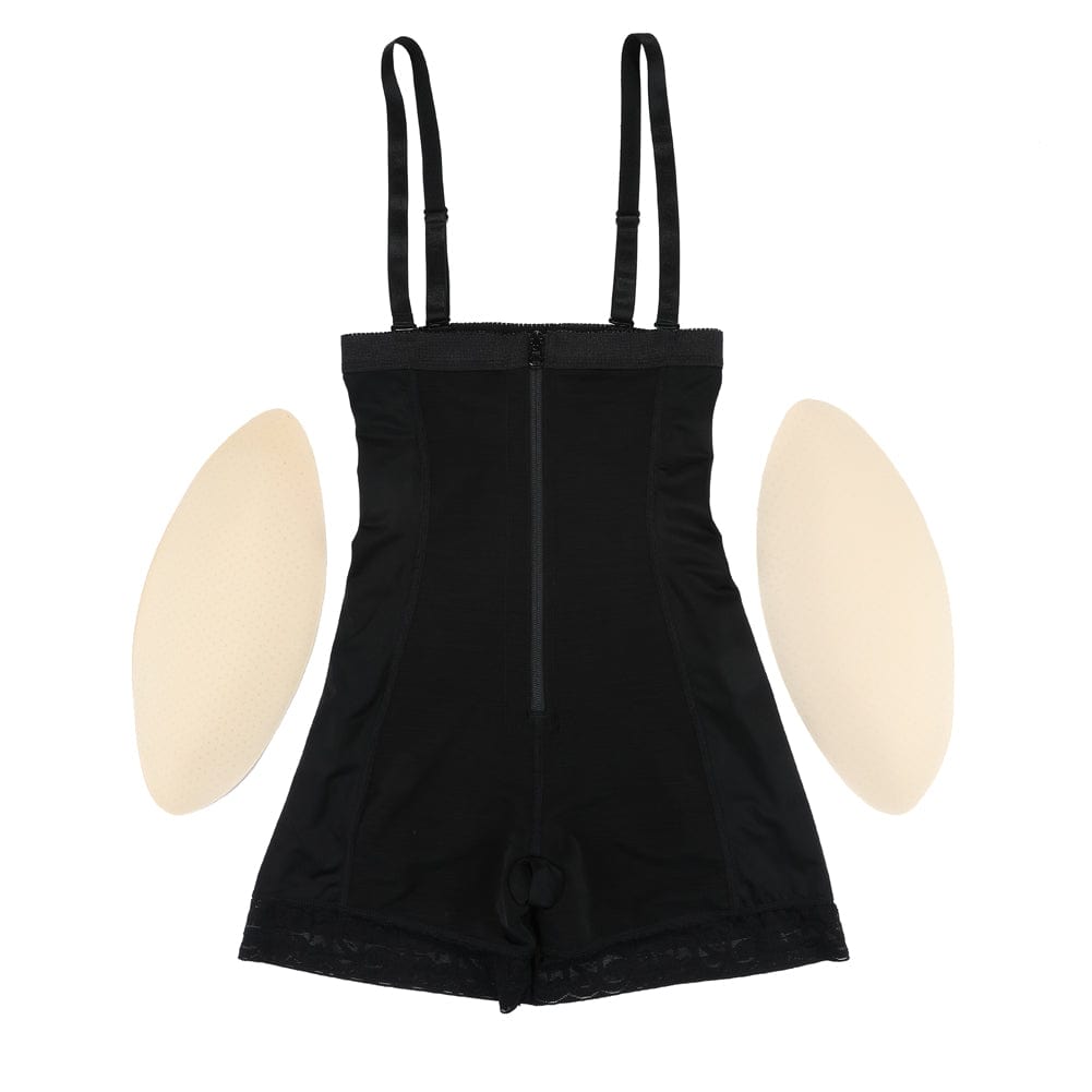 Butt Lifter High Waist Lace Removable Pads Firm Compression