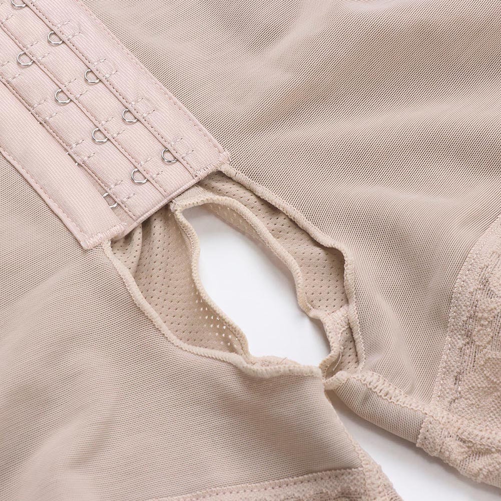 Lace Hooks U Neck Plus Size Glue Crotchless Slimming Body Shaper