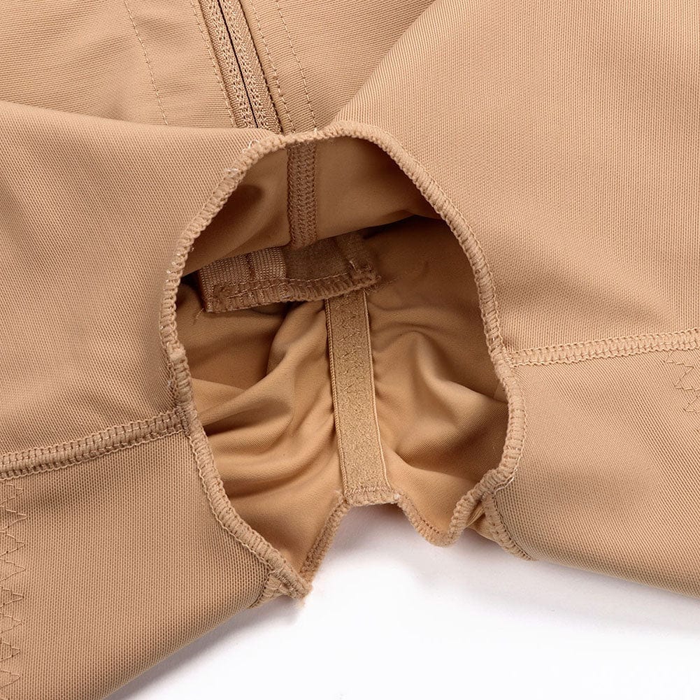 Post Surgery Compression Tummy Control Full Body Shaper With Hook-and-Eye Zipper Closure