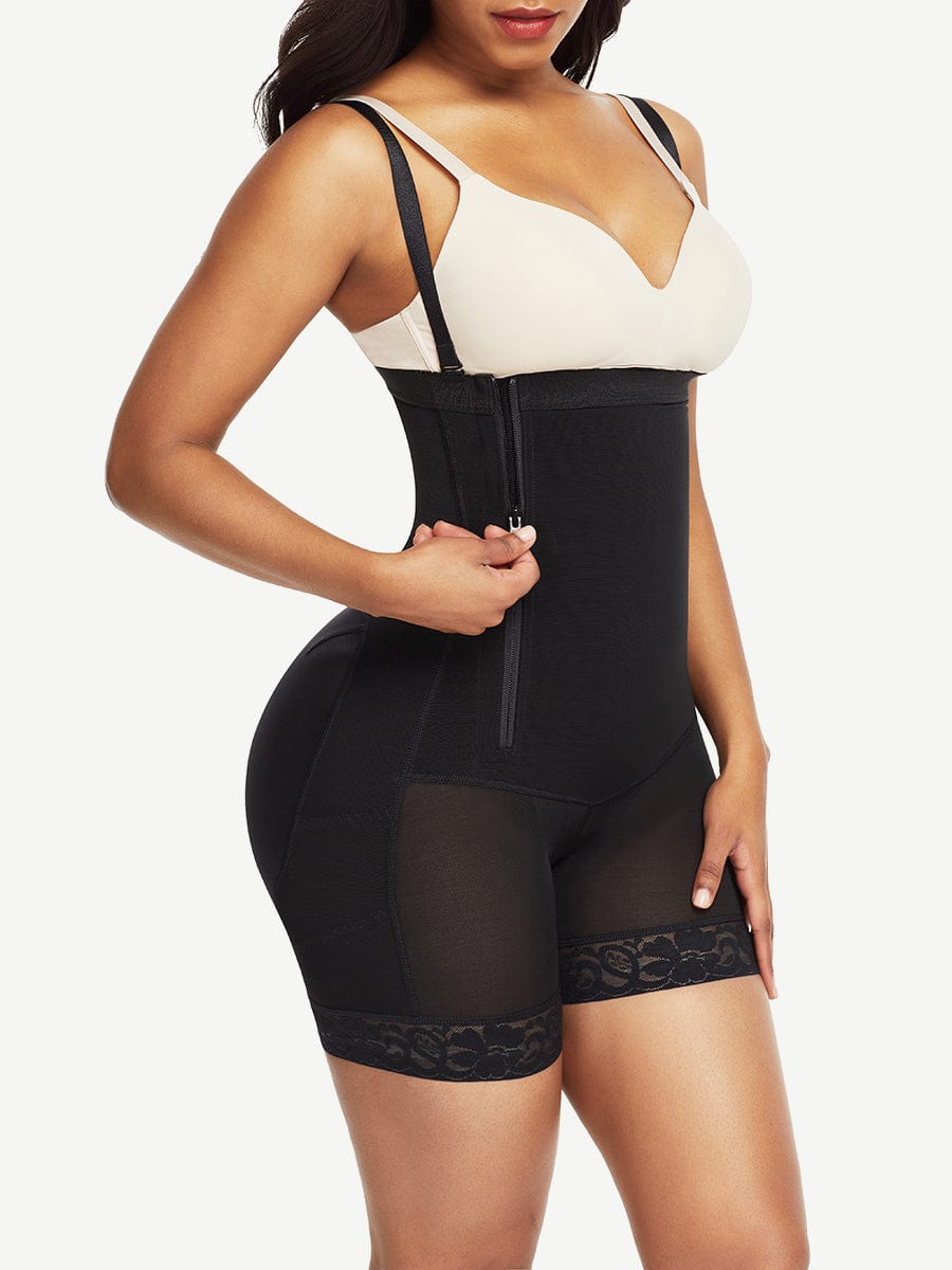 [USA Warehouse]Pretty Detachable Straps Side Zip Body Shaper Leisure Fashion